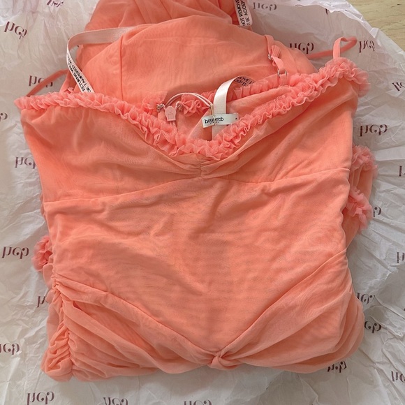 Gabbi Ruffle Mesh High-Low Cocktail Dress - Picture 12 of 12